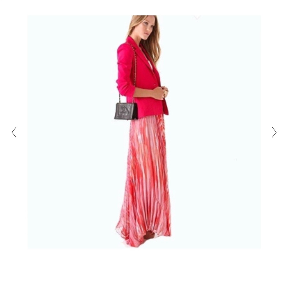 NWOT Size 10 Alice and Olivia long pleated skirt. Back zipper. Fully lined.
